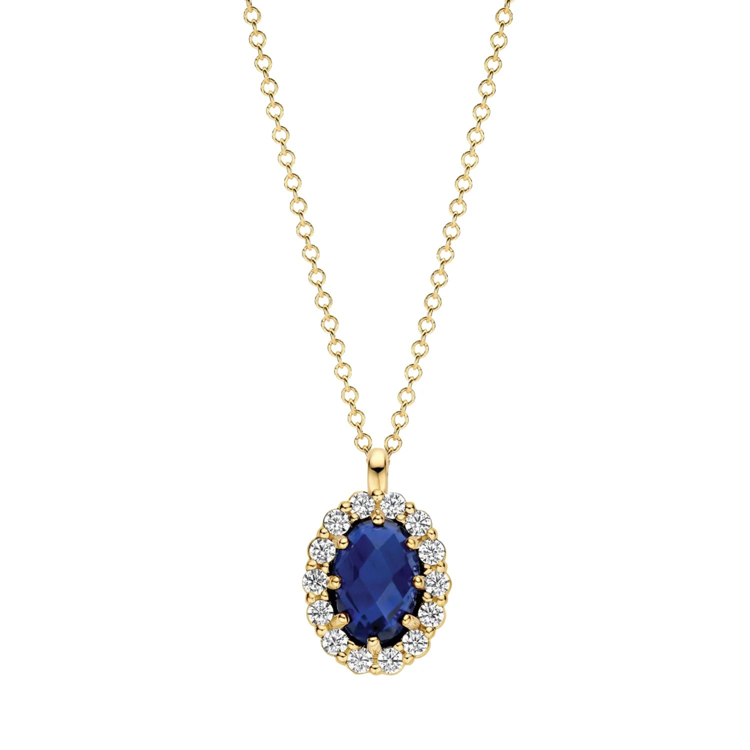 Blush Lab Diamonds collier met blauwe saffier LG3021Y Blush Lab Diamonds collier met blauwe saffier LG3021Y