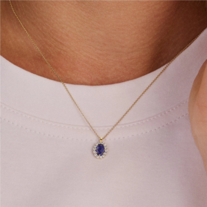 Blush Lab Diamonds collier met blauwe saffier LG3021Y